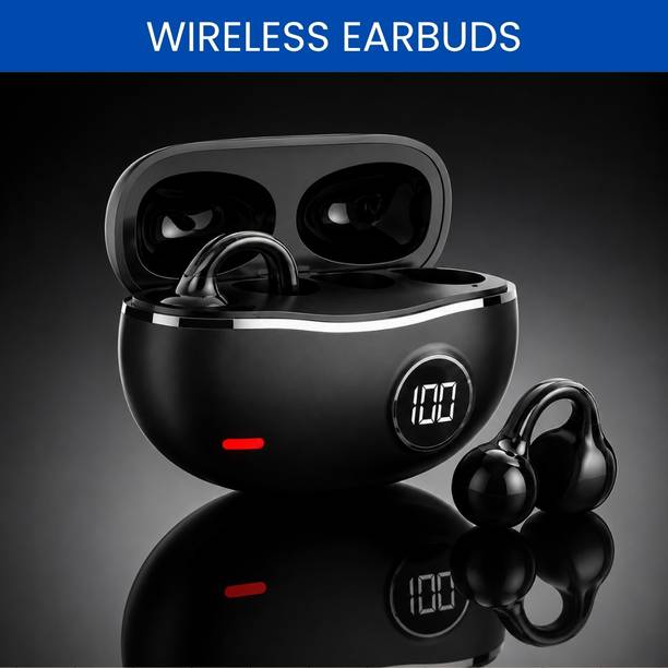 FRONY TWS Bluetooth Earbuds With Digital Display, Secure Ear Clip and Deep BassXR375 Bluetooth