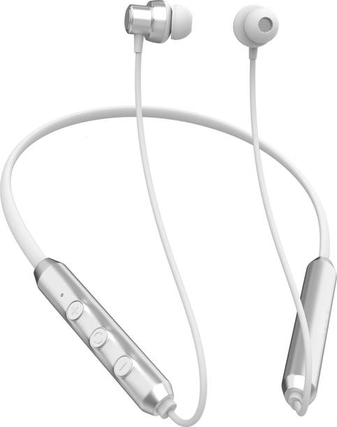 ACYUTA Bluetooth Neckband Wireless Earphones 40H Battery Deep Bass Dual Pair(Silver) Bluetooth