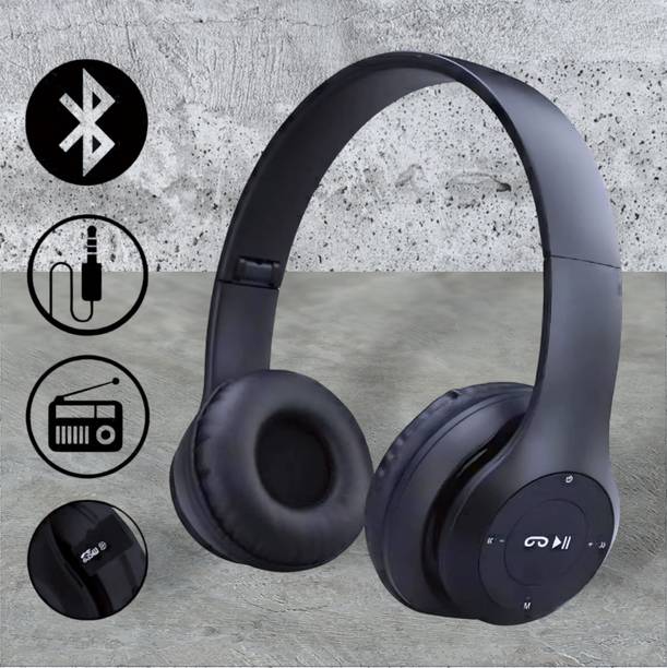 house of common Popular Wireless Headset with Microphone for Music and Movies._FM Bluetooth & Wired