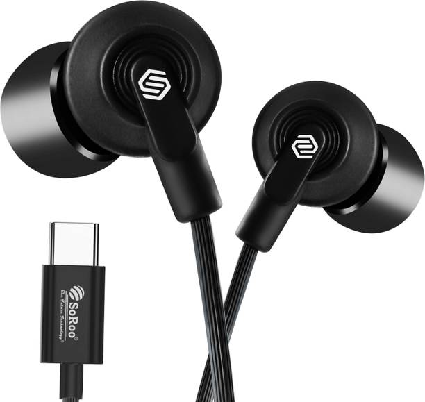 Soroo Future Type-C Wired Earphones with HD Sound, In-Line Mic & Tangle-Free Magnetic Earbud Wired