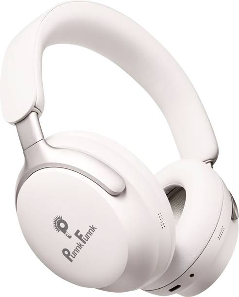 PunnkFunnk SuperBass Wireless Headpone with 70Hr Playtime & Mic, Foldable Design & Aux Bluetooth & Wired