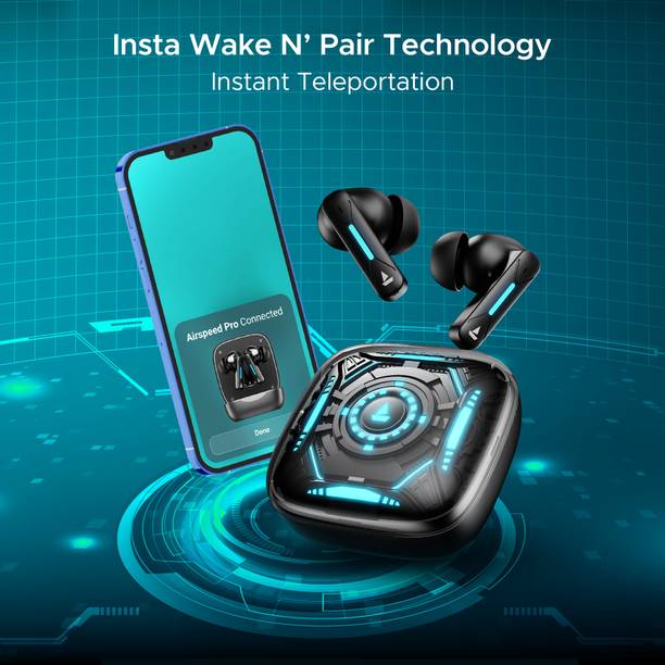 boAt Immortal Airspeed Pro w/ Active Noise Cancellation, Beast Mode & 40 HRS Playback Bluetooth Headset  (Black Sabre, True Wireless)