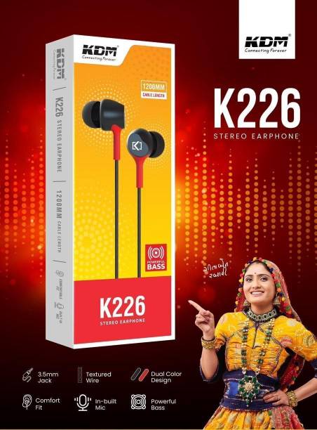 KDM K226 stereo earphone with powerful bass Wired