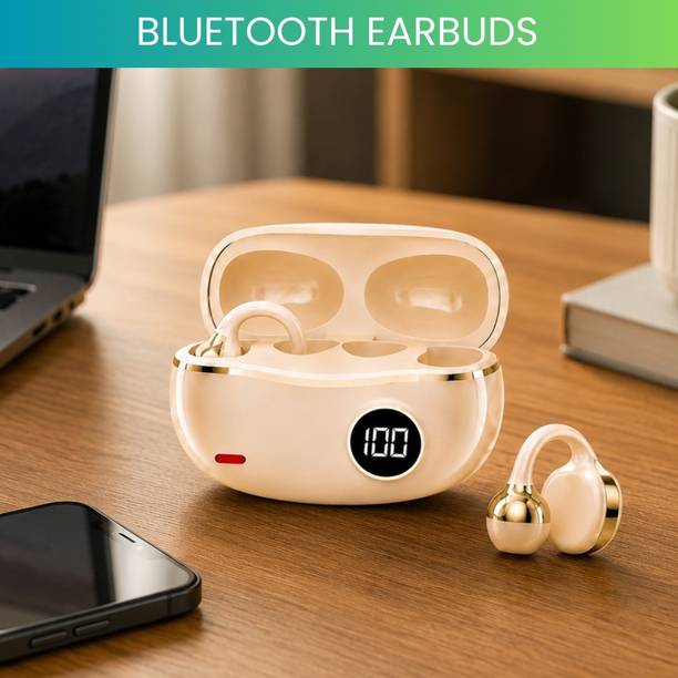 SACRO Wireless Bluetooth Earbuds With LED Battery Display, Ear Clip, Touch ControlP10 Bluetooth