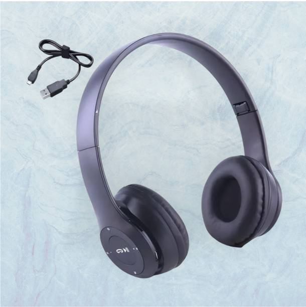 AIZINA Wireless Stereo Headphones with Mic & SD Card, Extra Battery Backup_ZU Bluetooth & Wired
