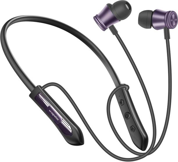SIGNATIZE Bluetooth Earphones with Mic, Magnetic On/Off,20+hr Playtime,Dual Pairing,Type C Bluetooth