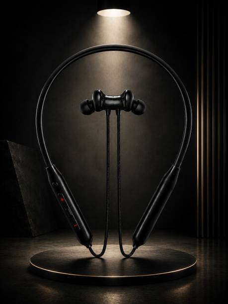 DSSB Black Bluetooth Neckband with HD Sound & Built-in Mic Bluetooth