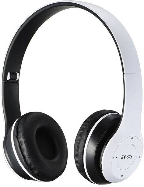 Techpunch Foldable/Sports Office/Gaming Wireless Headphone Mic Bluetooth & Wired