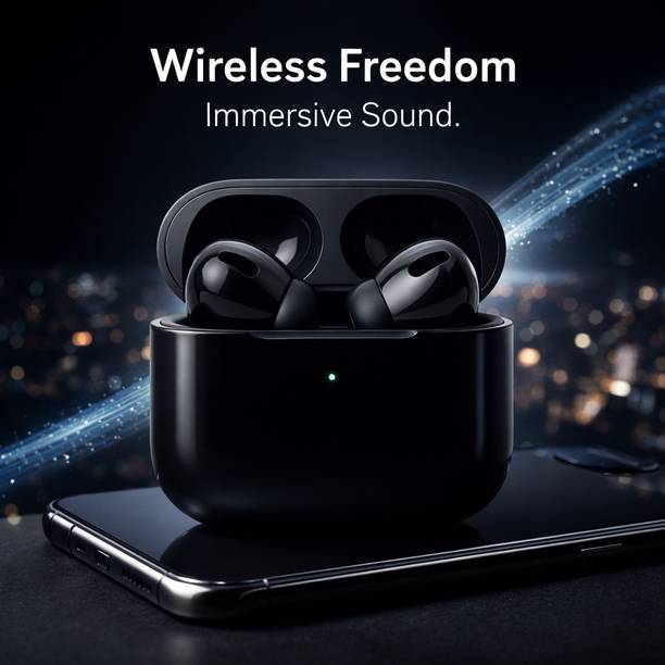 ALINMSA Black Earbuds Bluetooth 5.3, Wireless Headphones with Mic & Long Battery Life Bluetooth