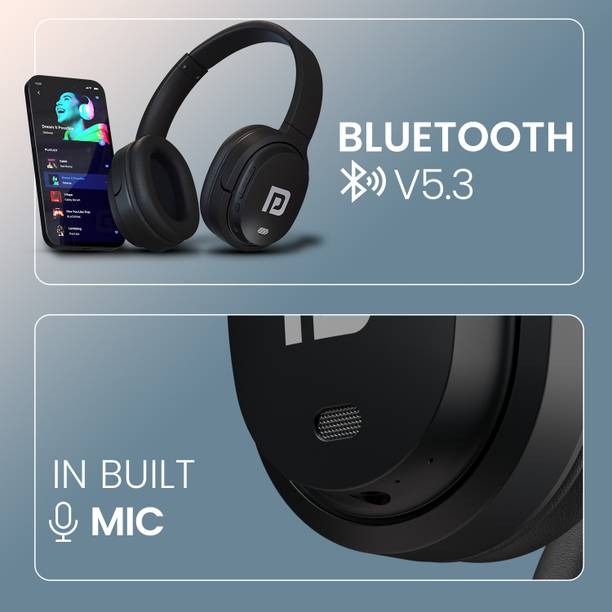 Portronics Muffs M4 Over Ear Bluetooth Headphone,40Hours Playtime,Powerful Bass,InBuilt Mic Bluetooth & Wired  (Black, On the Ear)