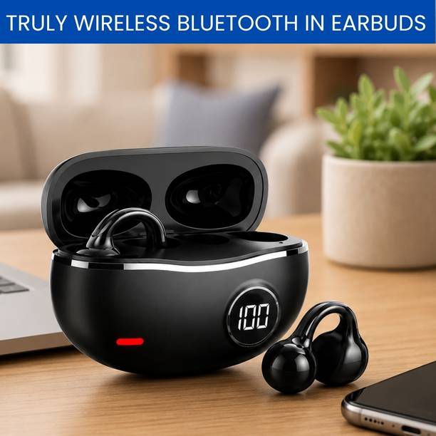 FRONY TWS Bluetooth Earbuds With Digital Display, Secure Ear Clip and Deep BassXY55 Bluetooth