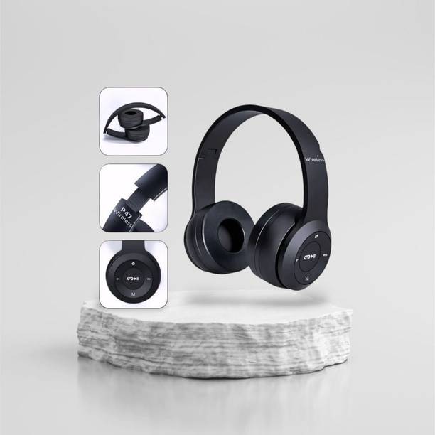 AIZINA Wireless Headphones with HD Sound, Rotatable Design, and Built-In Gaming Mic_HH Bluetooth & Wired