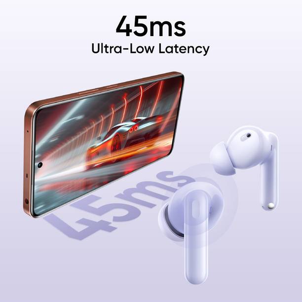 realme Buds T310 with 12.4mm Driver, 46dB ANC, 360� Spatial Audio and 40 hours Playback Bluetooth Headset  (Monet Purple, True Wireless)