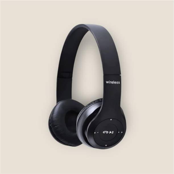 TWS Headphones with Mic, SD Card Playback & Rechargeable Long Battery_FV Bluetooth & Wired