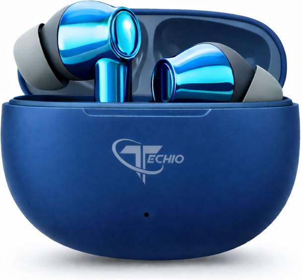TECHIO X90 Wireless Bluetooth 5.3 Earbuds with Deep Bass, Touch Control & Fast Charging Bluetooth