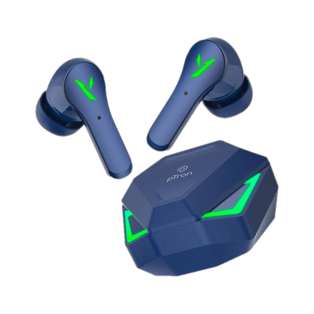 PTron Bassbuds Rogue w/ 40ms Game Mode, 50Hrs Playtime, Pristine Sound, AI-ENC Calls Bluetooth Gaming