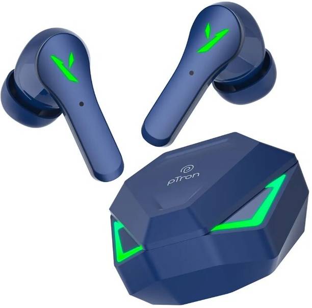 PTron Bassbuds Rogue w/ 40ms Game Mode, 50Hrs Playtime, Pristine Sound, AI-ENC Calls Bluetooth Gaming