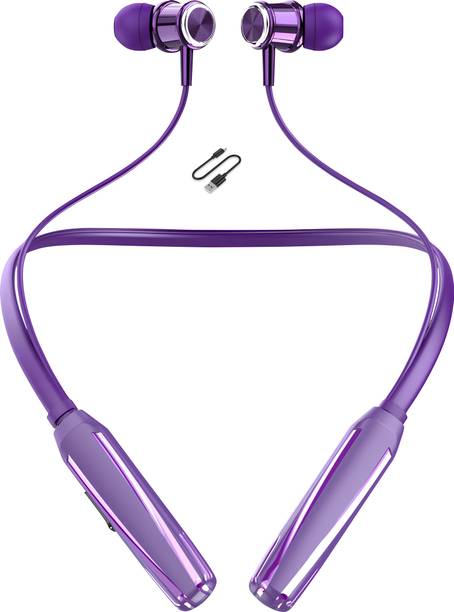 CARRON CH-45 Rock - 48 Hour Playtime Bluetooth Headphone Neckband Earphone (Purple4) Bluetooth Headset