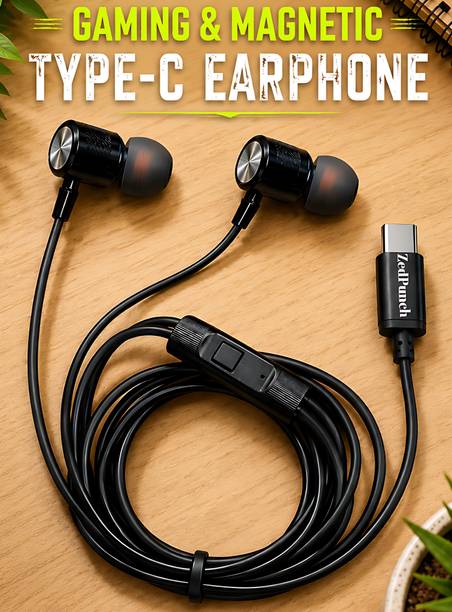 ZedPunch Gaming Type-C Wired Magnetic Earphones With Mic & 1 Button Control USB-C Device Wired Gaming