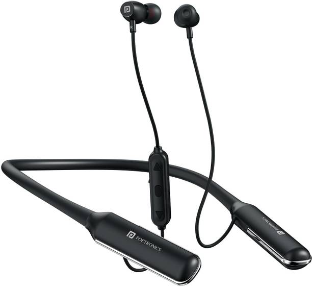 Portronics Harmonics Y2 in ear Bluetooth Neckband,100Hrs Playtime,HD Mic,Dual Pairing Bluetooth