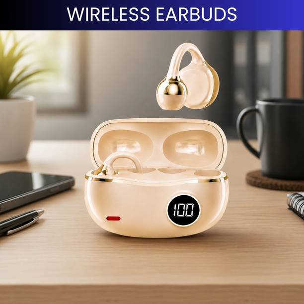 SACRO Wireless Bluetooth Earbuds With LED Battery Display, Ear Clip, Touch ControlP147 Bluetooth