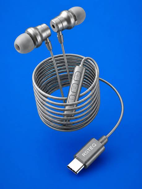 RSTEQ C Type Earphone Dolby Sound | ENC Mic | Magnetic Buds EVM112 Wired Gaming