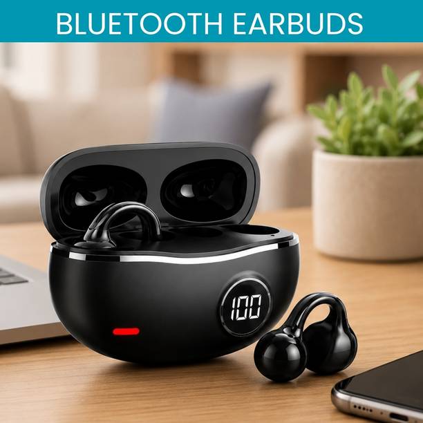 FRONY TWS Bluetooth Earbuds With Digital Display, Secure Ear Clip and Deep BassXR489 Bluetooth