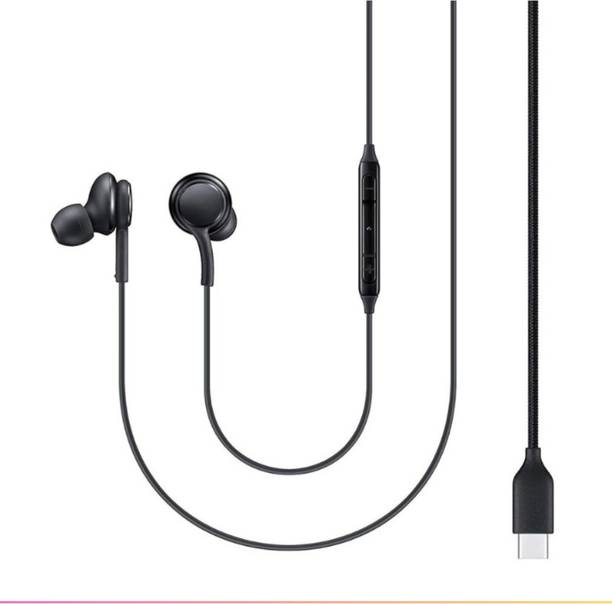 qoviq original Type C Wired Earphones for AKG With Mic, Rich Bass & Lightweight Design Wired