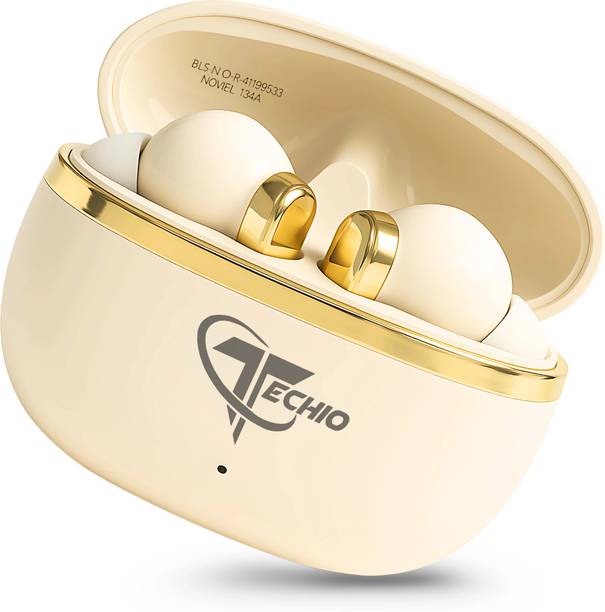 TECHIO HyperBeats Ultra Bass Earbuds, 40Hr Battery, 13mm Drivers,ENC Bluetooth