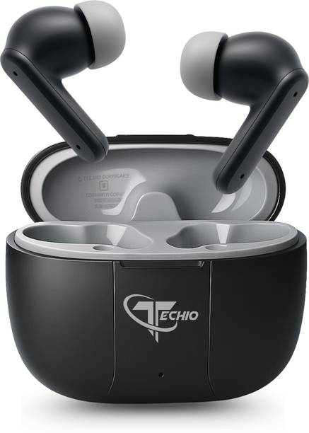 TECHIO SerenSync Bluetooth Earbuds – Dual Pairing and Long Backup Bluetooth