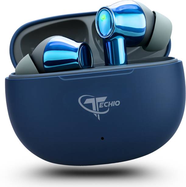 TECHIO NIRVANA X with Gaming Mode, Type-C Fast Charging & Noise Cancelling Microphone Bluetooth