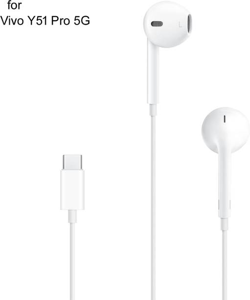 पारंदीव Y51 Pro 5G Type-C Headphones Wired USB-C On-Ear Wired Earphones with HD Mic हेडसेट