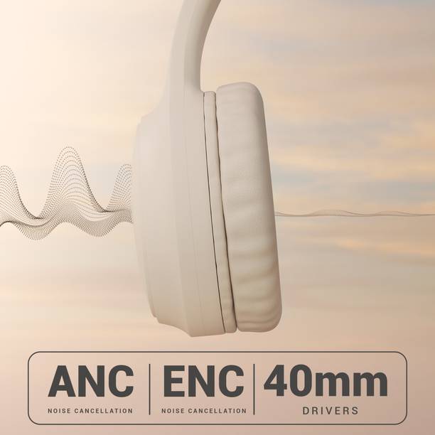 ZEBRONICS ZEB-WHP 4 (AEON) with 110h Battery Backup, Gaming Mode, ENC, Dual Pairing Bluetooth Headset  (Beige, On the Ear)