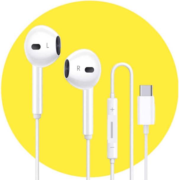 MJN Type C Earphone with Mic for S22 Ultra,Tab S8, A53 5G,Z Fold3, S21[WHITE19] Wired