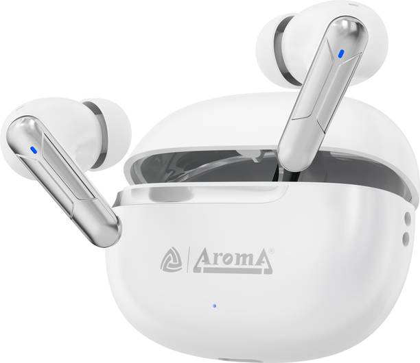 Aroma TWS7 V5.4 Upto 55Hr Playtime*, ENC, Dual Paring, Fast Charging, Heavy Bass Bluetooth