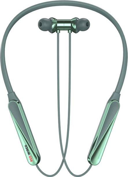 RED WIRED Bluetooth Headphone - 100Hours Playtime Wireless Neckband headphones Earphone-6 Bluetooth Gaming