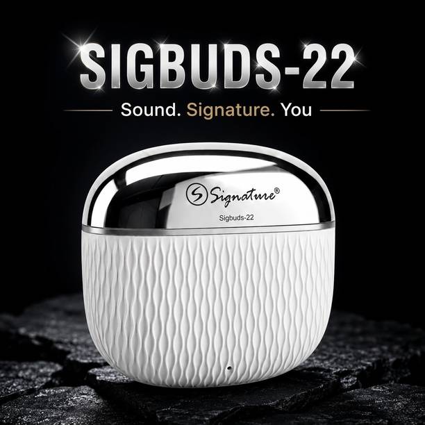 Signature SIGBUDS 22 TWS Bluetooth Earbuds with Clear Audio & Charging Case (White) Bluetooth
