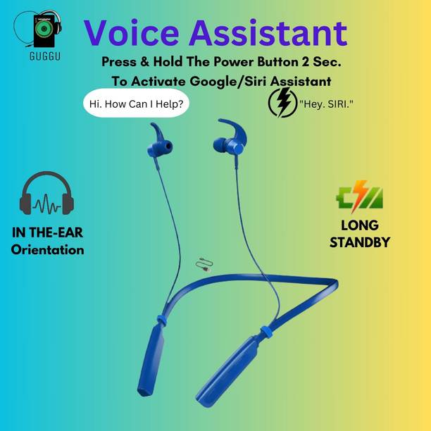 GUGGU Neckband Bluetooth headset 235 Pro 48Hrs Playtback With Fast Charging OY333 Bluetooth
