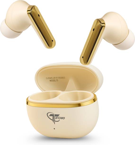 TECHIO BassPulse Earbuds, 40Hr Battery, 13mm Bass, ENC,Touch Control Bluetooth
