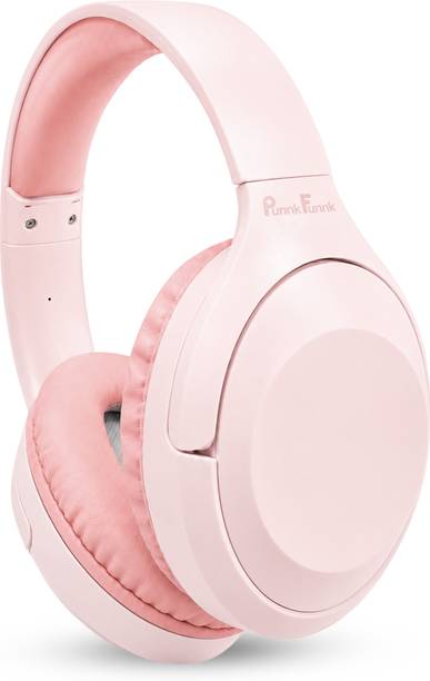 PunnkFunnk BeatXtra Lite Wireless Bluetooth Headphones, 40H Playtime, Deep Bass & Mic Bluetooth