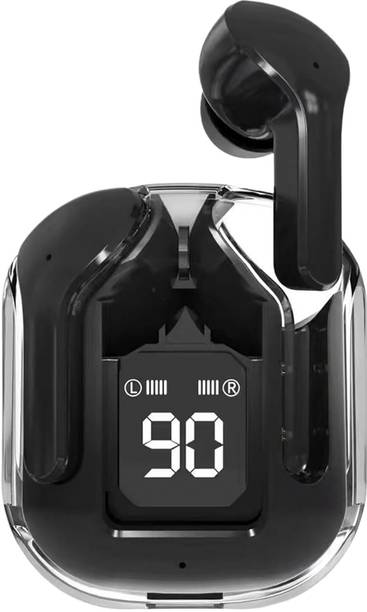 Alfanso BLACK EARBUDS, v5.3 Bluetooth & Gaming LED Display , 6 hrs Playtime Bluetooth