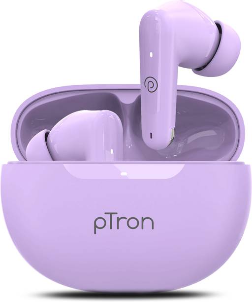 PTron Bassbuds Vibe w/ 50hrs Playtime, Mobile App, Clear Calls, 13mm Drivers, BT5.3 Bluetooth
