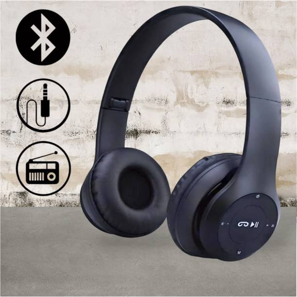 GDS Strong Bass Headphones with Mic & SD Card, Long Runtime_FQ Bluetooth & Wired