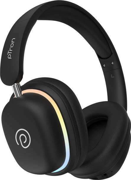 PTron Studio Xtreme w/ 70hrs Playtime, AI-ENC Calls, Pristine Sound, RGB Lights,BTv5.4 Bluetooth & Wired