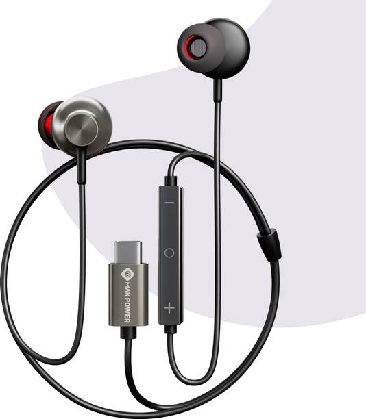 MAK POWER Premium Type-C Wired Earphones with Rich Stereo Sound Wired