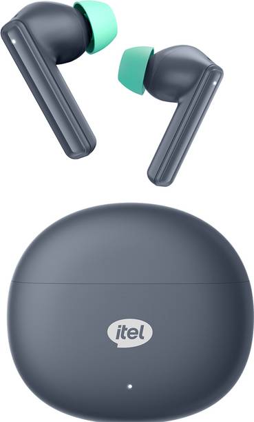 itel Earbuds Rhythm with 30 Hours Play Time, Bluetooth 5.3, 2 Mic ENC, IPX5 Bluetooth (Space Grey, True Wireless)