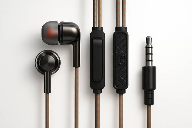 RD T-10 Amigos Wired Earphones with Mic, Deep Bass & Dynamic Clear Sound. Wired