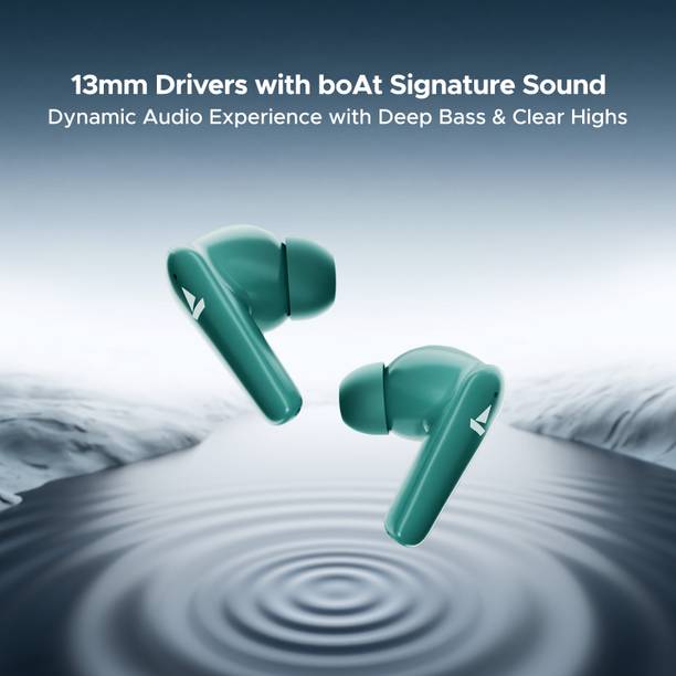 boAt Airdopes 131 Elite ANC w/ 60 HRS Playback, ANC, 13mm Drivers & Transparency Mode Bluetooth Headset  (Active Teal, True Wireless)
