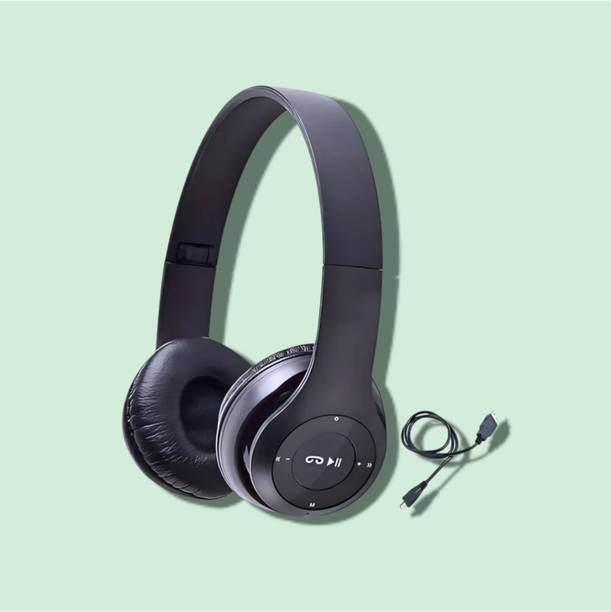 AIZINA Wireless Foldable Headphones with Maximum Bass Impact Pro_RR Bluetooth & Wired