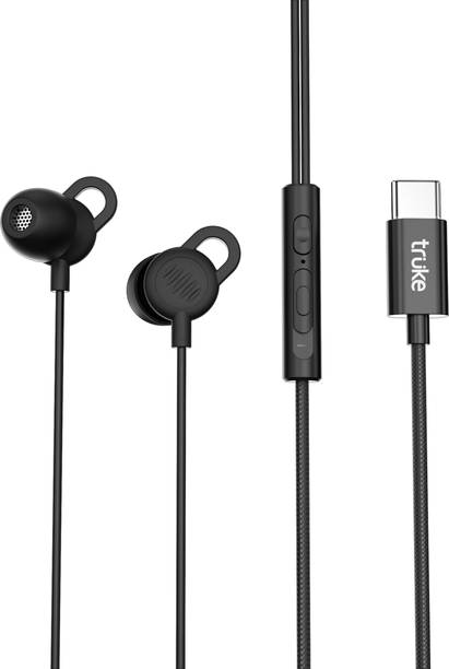 truke Bass S2 Sleeping earphone w/ 100% silicone tip, type-C, Mic, Multifuctional Keys Wired